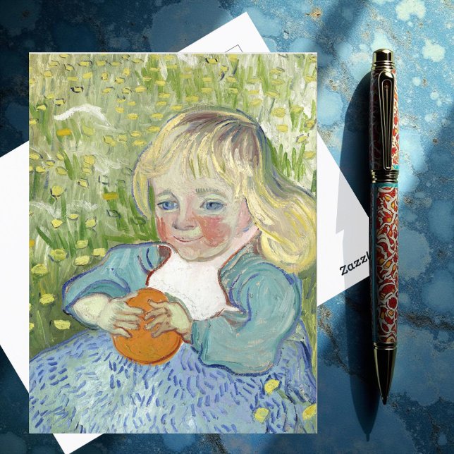 Barn med Orange Vincent Van Gogh Vykort (Skapare uppladdad)
