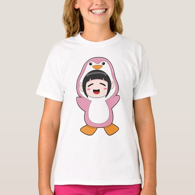 Barn med Penguin Costume T Shirt (Framsida)