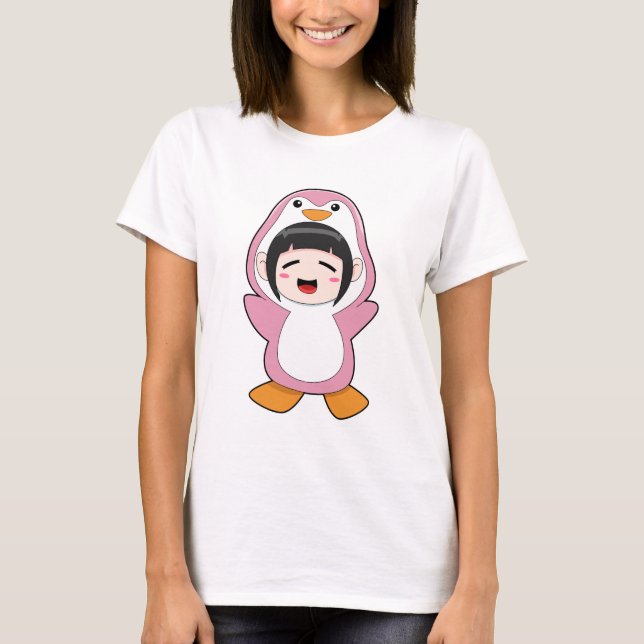 Barn med Penguin Costume T Shirt (Framsida)