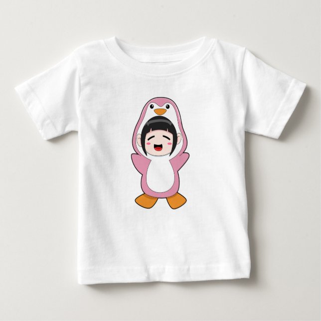 Barn med Penguin Costume T Shirt (Framsida)