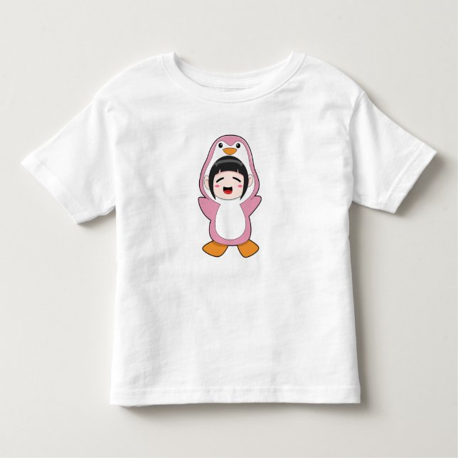 Barn med Penguin Costume T Shirt (Framsida)