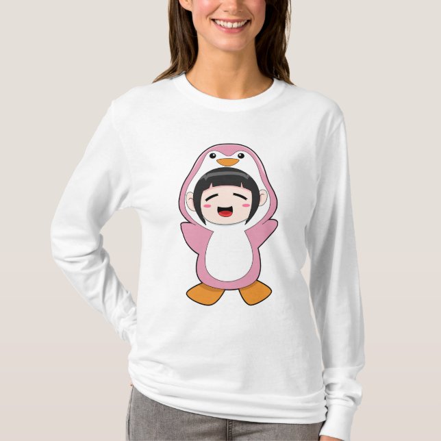 Barn med Penguin Costume T Shirt (Framsida)