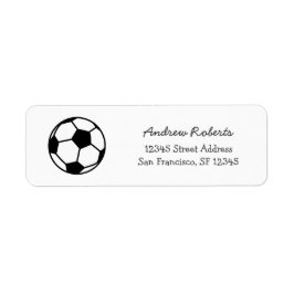 Barn med returetiketter med söt fotboll returadress etikett