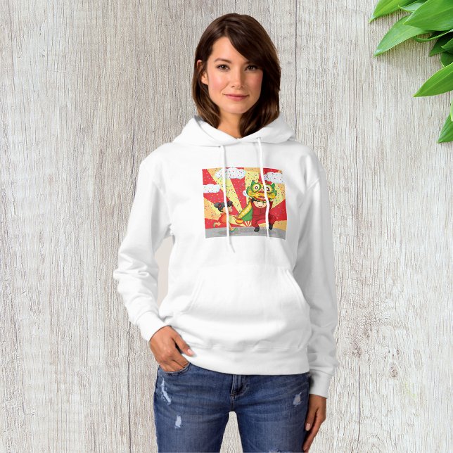 Barn med Roligt Womens Hoodie T Shirt (Skapare uppladdad)