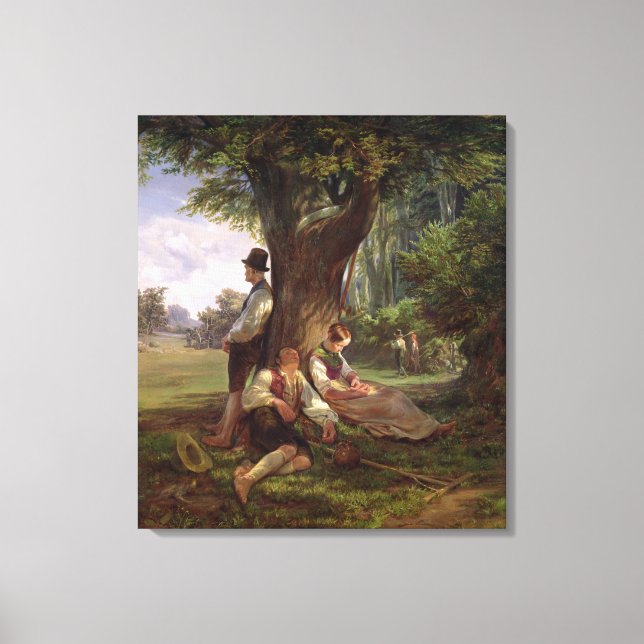 Barn med Siesta 1841 Canvastryck (Framsida)