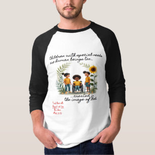 Barn med Speciella behov 3/4 Raglan T- Shirt T