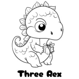 Barn med tre Rex-Födelsedagsfester T Shirt