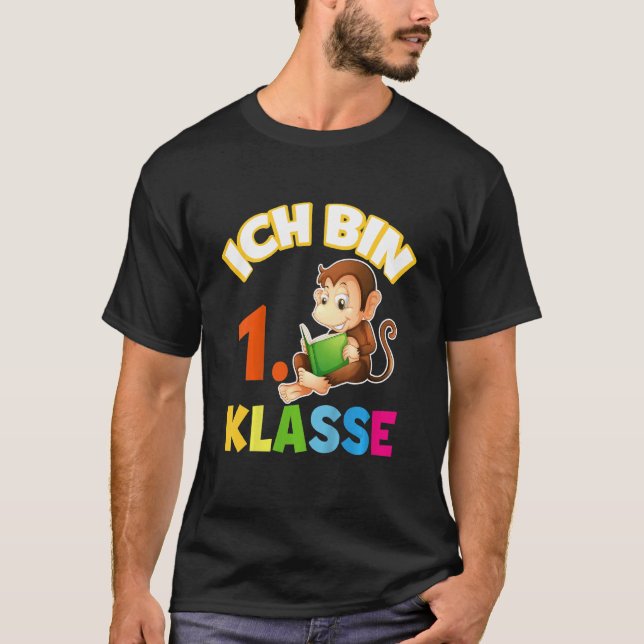 Barn med tysk text Ich Tunna 1. Klassnyckel (jag ä T Shirt (Framsida)