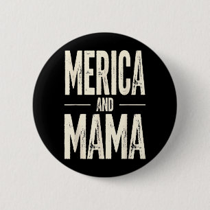 Barn Merica och Mamma Roligt Patriotisk Mamma USA Knapp