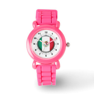 Barn Mexico Flagga Rosa Glitter Strap Watch Armbandsur