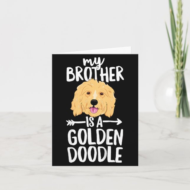 Barn Min Bror Är En Goldendoodle Kort (Framsida)