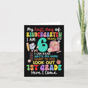 Barn Min Sista Dag På Förskolan 6 År Första Klass Kort