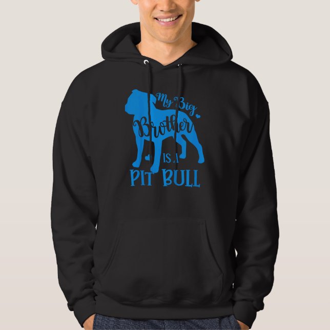 Barn min stora kutterska bror är en pitbull för fl hoodie (Framsida)