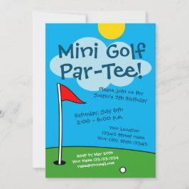 Barn mini golf miniature golfing Birthdays party Inbjudningar