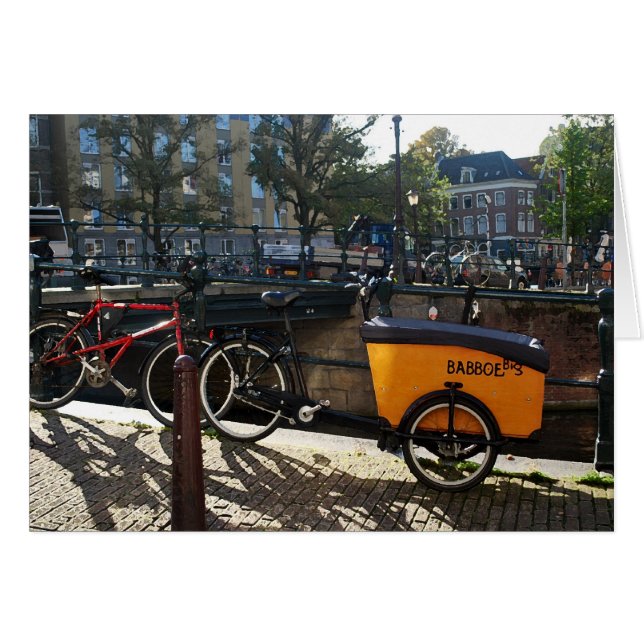 Barn MiniVan i Amsterdam Hälsningskort (Framsidan Horizontal)