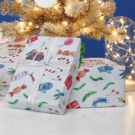 Barn Modern Färgglad Jul Presentpapper
