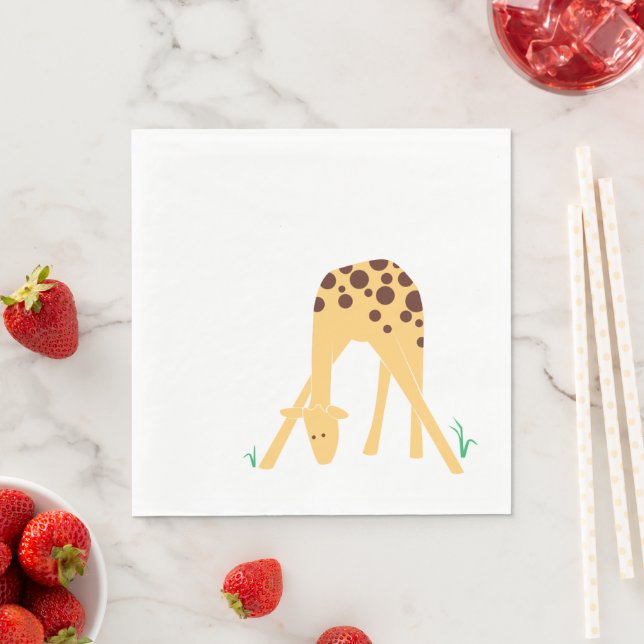 Barn Modern Giraffe Birthday Baby Shower Pappersservett (Insitu)