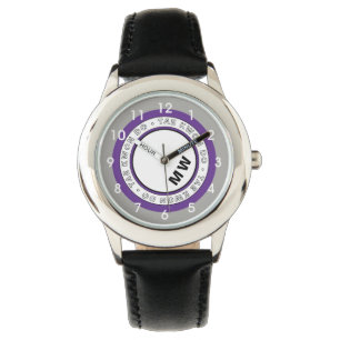 Barn Monogram - fliken Kwon Do Text Circle Watch Armbandsur
