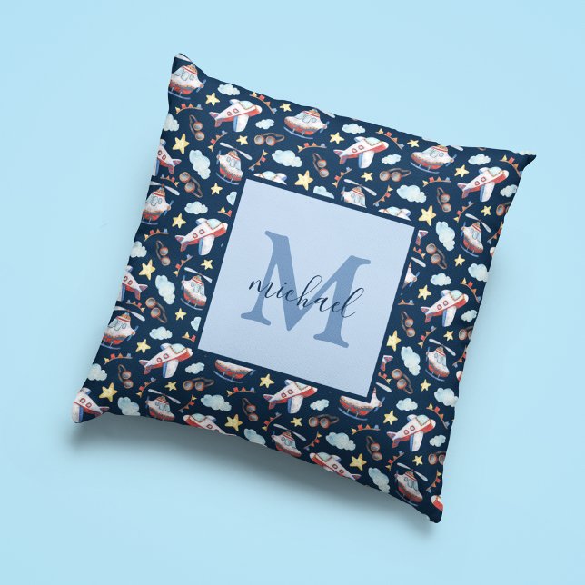 Barn Monogram Flyg  Kudde (Skapare uppladdad)