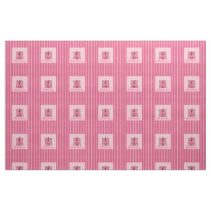Barn Monogrammed "M" Rosa Moose Tyg
