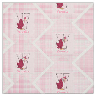 Barn Monogrammed ’V’ Rosa Vculture Tyg