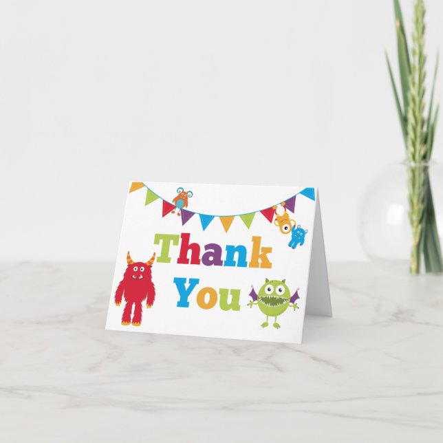 Barn Monster Birthday Tack Cards (Framsida)
