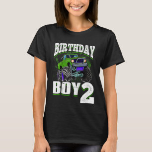 Barn Monster Lastbil Birthday Boy är 2 barn T Shirt