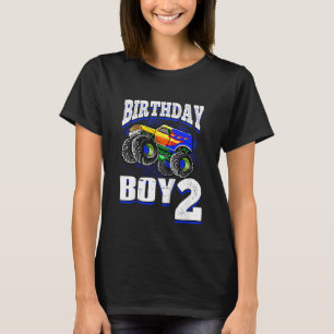 Barn Monster Lastbil Birthday Boy är 2 barn T Shirt