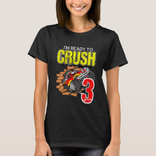 Barn Monster Lastbil födelsedag jag ska krossa 3 T Shirt