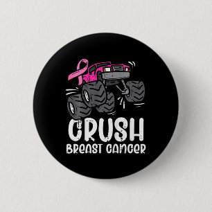 Barn Monster Truck Rosa Bröstcancer Medvetenhet Ki Knapp