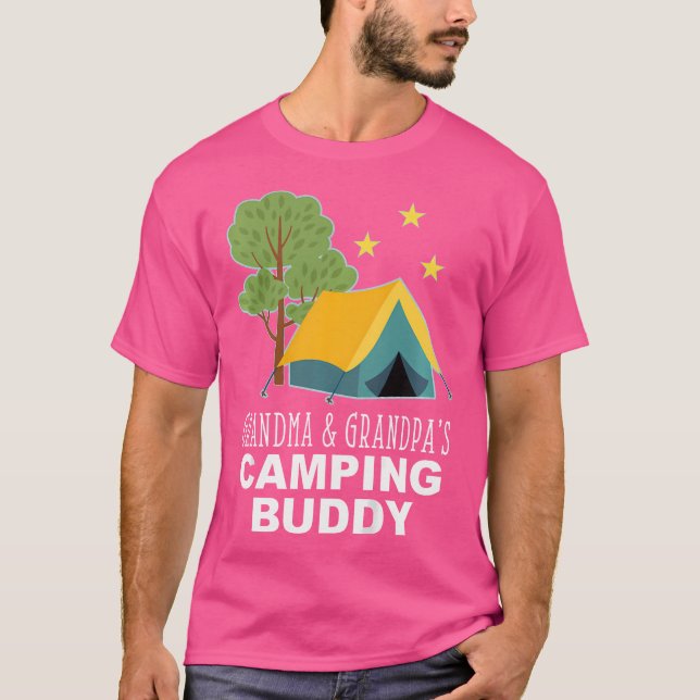 Barn, mormor och farfar Camping Buddy Grandchild T Shirt (Framsida)