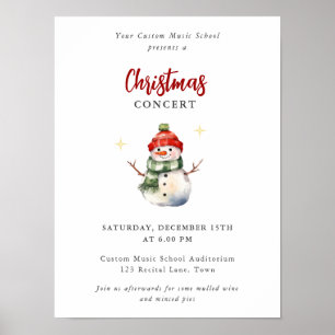 Barn Musik konsert julklapp Snögubbe Poster