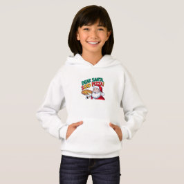 Barn Mysig Kära Tomte Skicka Pizza Jul Hoodie T Shirt