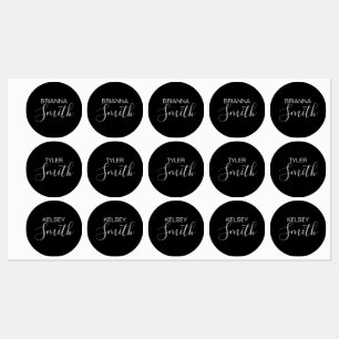 Barn Namn för Vattenflaskor och lunches   Modern Klistermärke