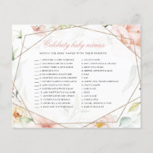 Barn namn Girl Girl Blommigt Baby Shower Game