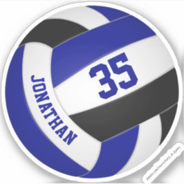 Barn namn jersey nummer blåsvart volleyball klistermärken
