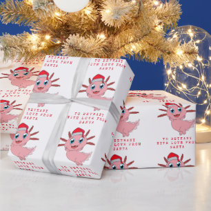 Barn Namn Kärlek från Santa Cute Axolotl Presentpapper