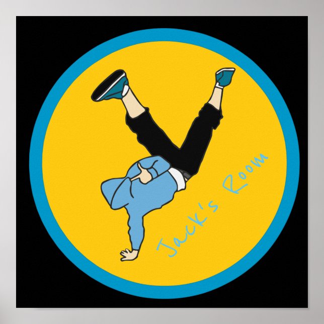 Barn namn sovrum poster med Hip hop dans (Framsidan)