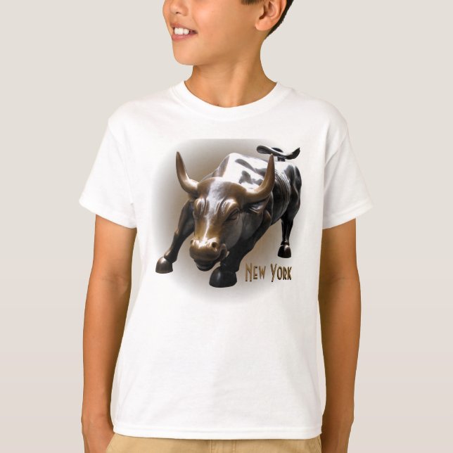 Barn New York Shirt Bull Statue NY Souvenir Shirt Tee Shirt (Framsida)