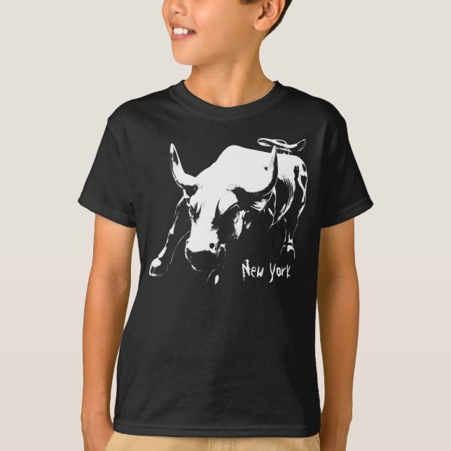 Barn New York Shirt NYC Bull Souvenir Shirt T Shirt (Framsida)