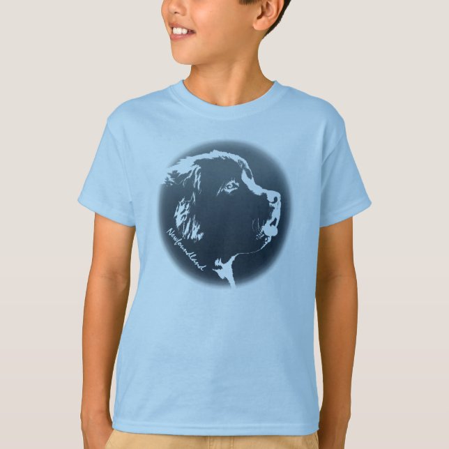 Barn Newfoundland Hund tröja Hund älskare T-shirt (Framsida)