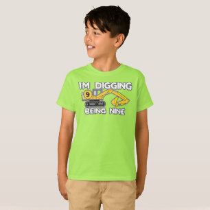 Barn nionde födelsedagen jag Gräver att vara nio T Shirt