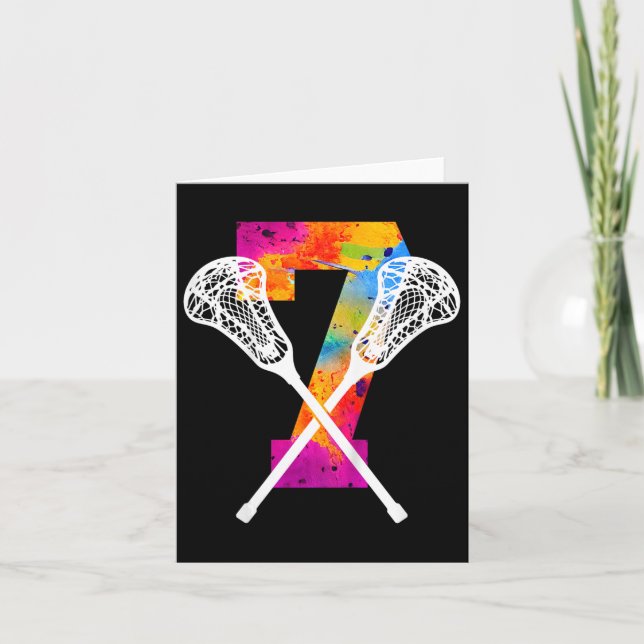 Barn Nummer 7 År Lacrosse 7-årsdag  Kort (Framsida)