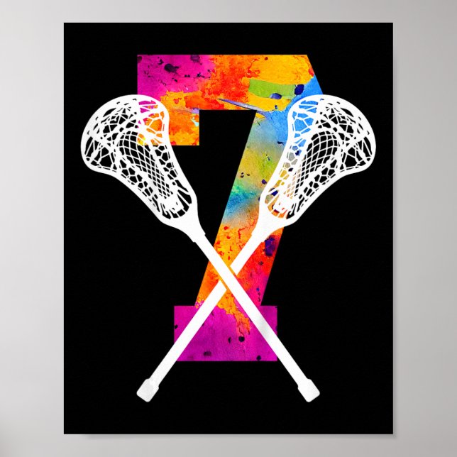 Barn nummer 7 år Lacrosse 7:e födelsedag Poster (Framsidan)