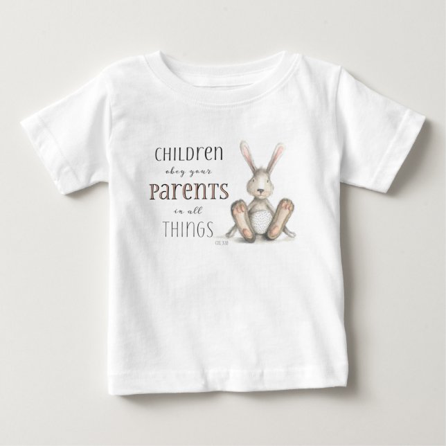 Barn - Obey dina föräldrar - Kol 3:20 T Shirt (Framsida)