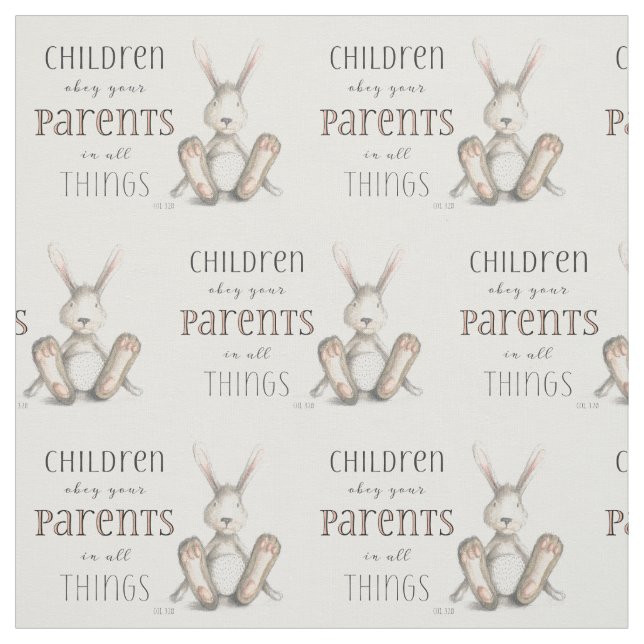 Barn Obey dina föräldrar - Kol 3:20 Tyg (Provkarta)