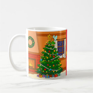 BARN OCH ÄNGEL JULDEKORATION PLUS SNÖ KAFFEMUGG