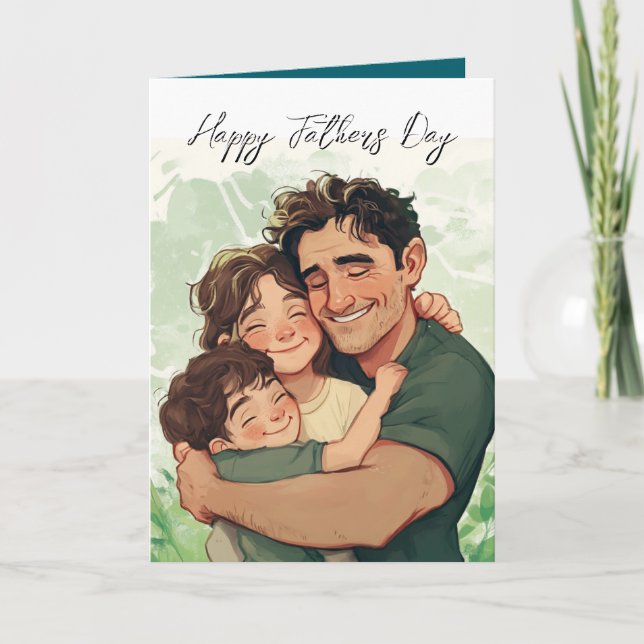 Barn och anpassningsbar i far och meddelande inuti (Framsida)