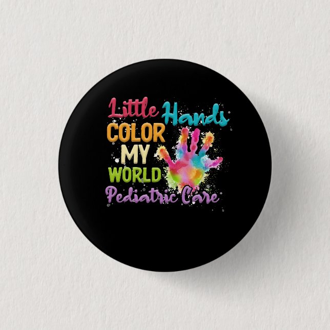 Barn och barn - lite Händer Färg - mitt världsprog Knapp (Framsida)