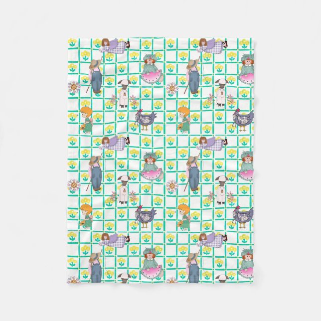 Barn och djur Baby Blanket Fleecefilt (Framsidan)